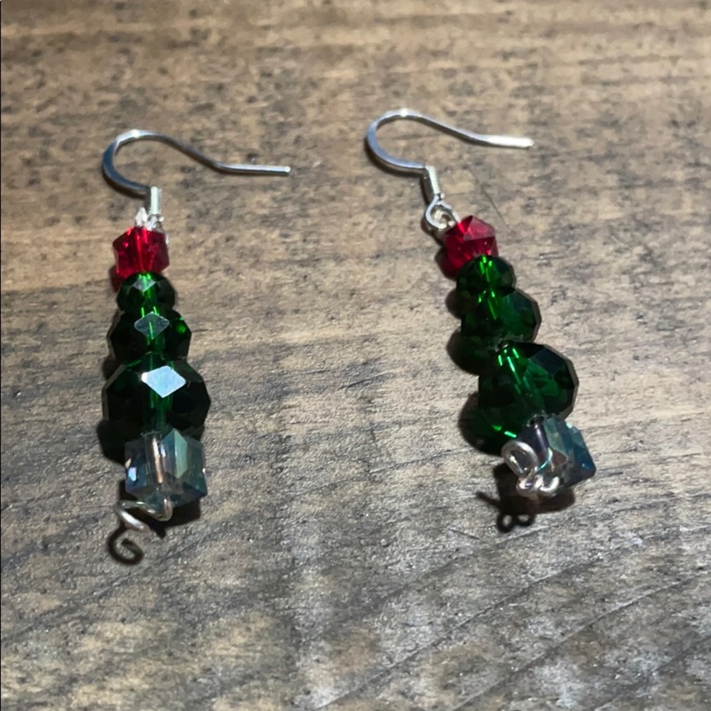 Homemade Earrings (Christmas Tree Design 6)